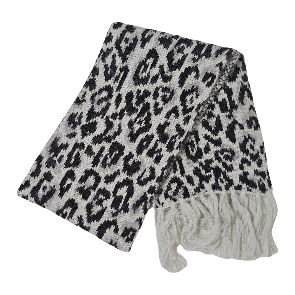 American Eagle Scarf Silver Shadow Leopard Print Animal Print Winter Cottagecore